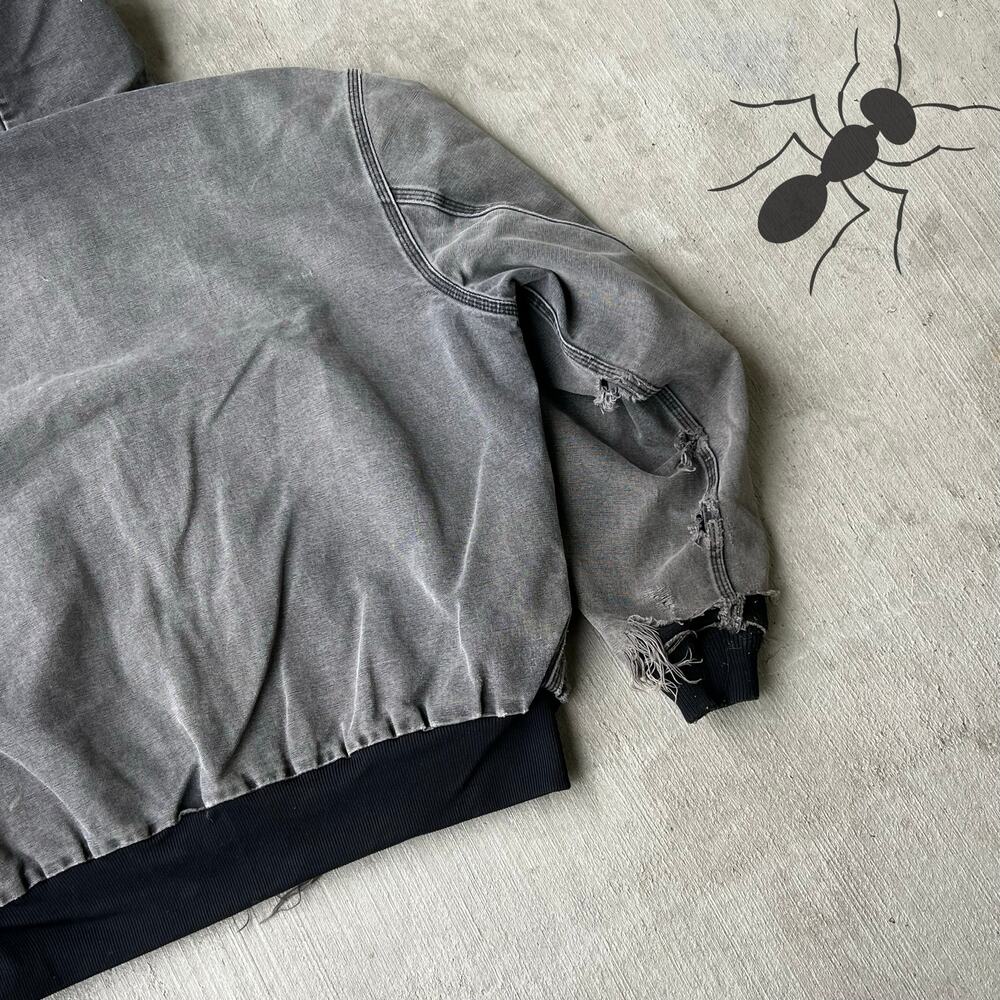 Carhartt faded black thrashed hooded work wear jacket - Picture 6 of 13